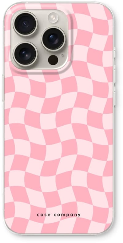 Case Company® - Hoesje geschikt voor iPhone 16 Pro hoesje - Grid Roos - Soft Cover Telefoonhoesje - Bescherming aan alle Kanten en Schermrand