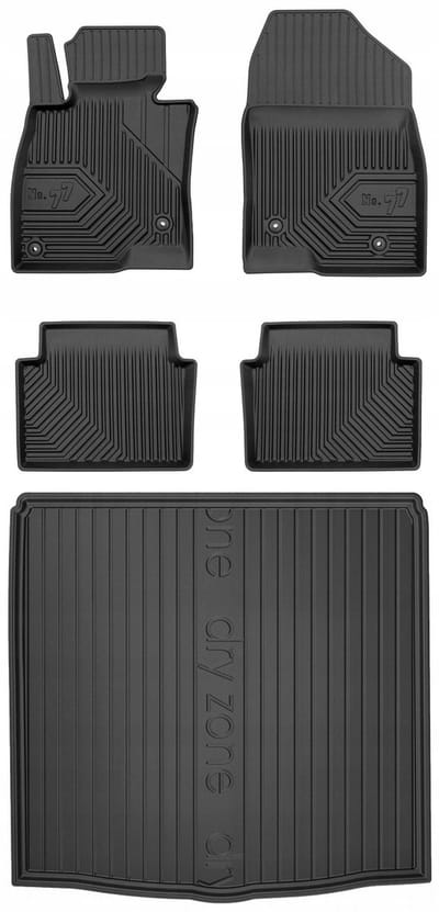 FROGUM PROLINE – Rubber vloermatten + kofferbakmat set – Mazda 3 III Sedan 2013-2018 – TPE, geurloos (zonder verstelbare kofferbakvloer)
