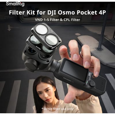 SmallRig Filterkit voor DJI Osmo Pocket 4P Glas met VND1-5 / CPL-filter helpt licht gelijkmatig te verminderen en kleurverschuiving te minimaliseren -6648