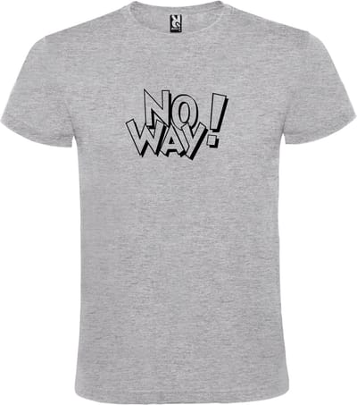 Grijs T-shirt ‘No Way!’ Zwart Maat XS