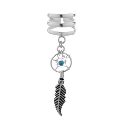 Zilveren ear cuff - dromenvanger - nikkelvrij - hypoallergeen