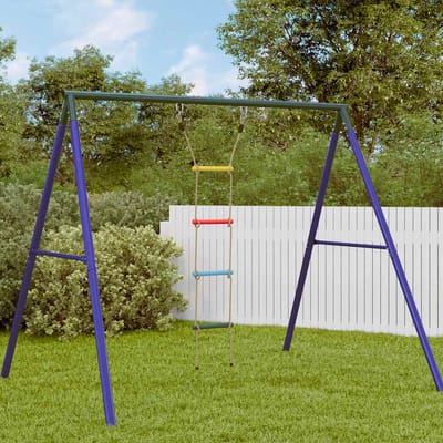 vidaXL Touwladder voor kinderen met 4 sporten meerkleurig
