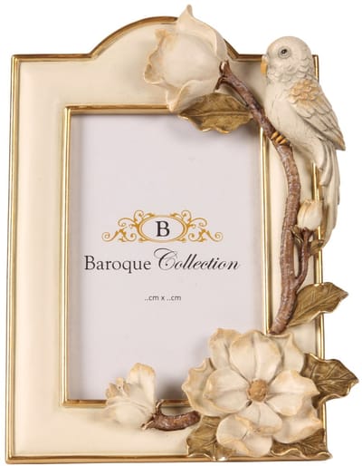 Baroque - Fotolijst - Fotolijst 10 x 15 cm - Crème - Resin - 22.2x16.5x4 - Polyresin