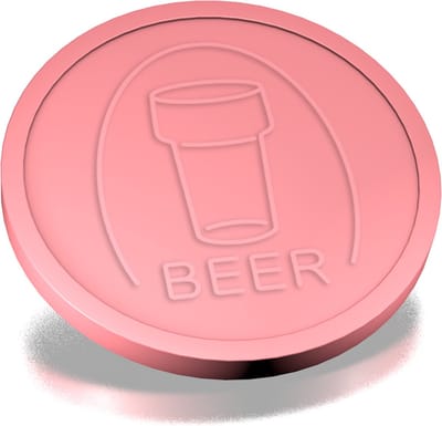 CombiCraft Reliëfmunten bier baby roze - 250 stuks