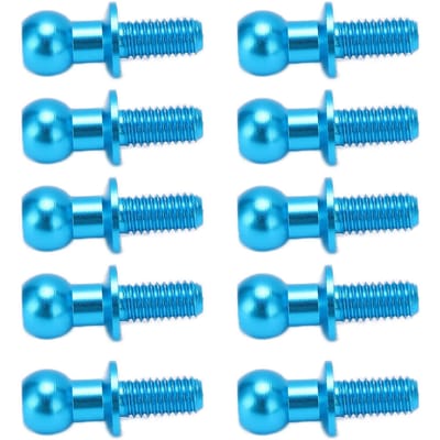 10 stuks Metalen Kogelkop Schroef Koppelstang Schokdemper Einde voor Tamiya TT01 TT02 RC Auto Titanium Kleur blauw