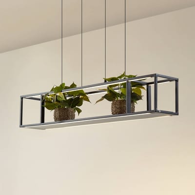 Lucande LED hanglamp Estante, zwart, dimbaar