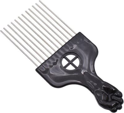 New Age Devi - Afro kam - comb - Zwart - Black fist