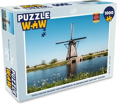 Puzzel Molen - Bloemen - Water - Nederland - Legpuzzel - Puzzel 1000 stukjes volwassenen