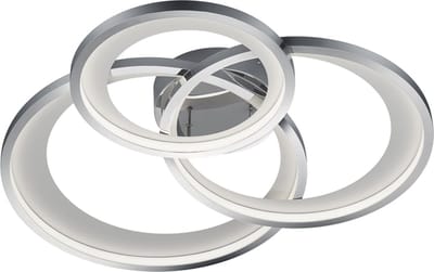 TRIO GRANADA - Plafondlamp - Chroom - incl. 1x SMD 36W - Dimbaar met schakelaar - Plafondbevestiging