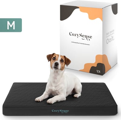 CozySense® Orthopedisch Hondenkussen 75 X 45 Cm – Maat M - Waterdicht – Geschikt Als Benchkussen & Hondenbed - Wasbare Hoes - Zwart