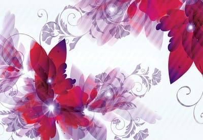 Fotobehang Flowers Abstract  | XL - 208cm x 146cm | 130g/m2 Vlies