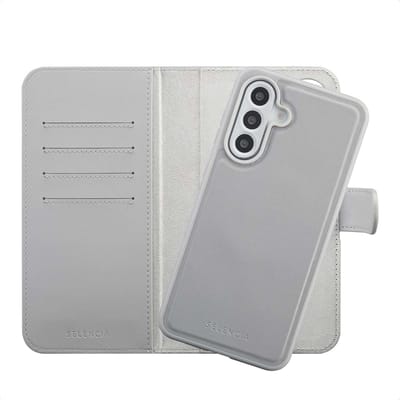 Selencia Hoesje - Geschikt voor Samsung Galaxy A56 (5G) - Olyn Uitneembare Bookcase met Magnetische Ring - Grijs