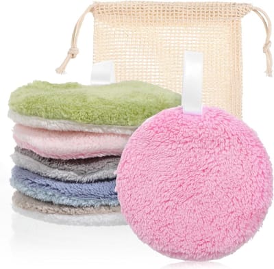 Herbruikbare Make-up Verwijder Pads - 6 Kleuren Zachte Coral Fleece Gezichtsreinigingsrondes met Opbergzak voor Efficiënte Make-up Verwijdering en Milieuvriendelijk Gebruik