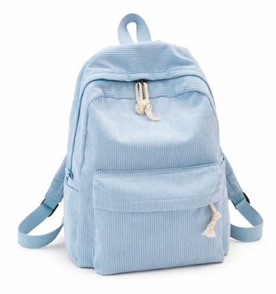 Meisjes Rugzak van Corduroy – Blauw - Groot Formaat (40x28x12 cm) - Kinder rugzak - Basisschool Rugzak Bovenbouw - Schooltas Meisjes - Ribstof Rugzak met Verstelbare Schouderbanden