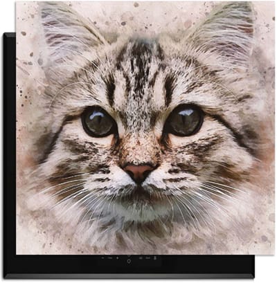 KitchenArt - Majestic Cat - Inductie Beschermer - 59x52 cm - Kookplaat Beschermer - Luxe Afdekplaat Inductieplaat - Anti-slip & Oprolbaar - Beschermmat Inductiekookplaat