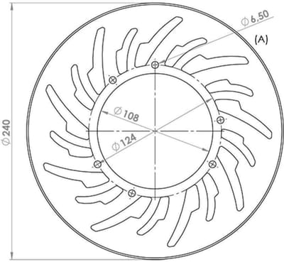 Disque de frein avant NG Brakes pour Moto Tomos 125 SE F 2006 à 2016 8373800 / Ø240mm Neuf