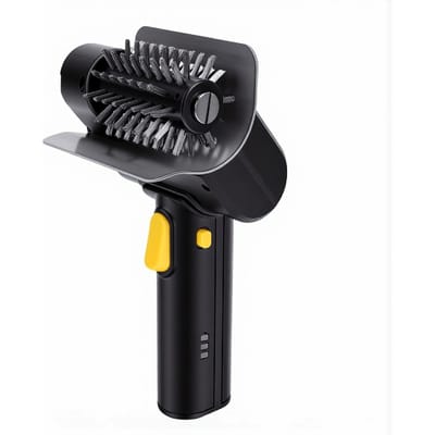 Elektrische Grillborstel 1100 RPM Roestvrijstalen Draadborstel Oplaadbare Draadloze BBQ Grillreiniger met Handschoenen voor Buiten black