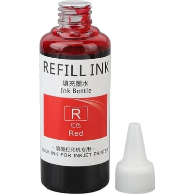 Stempel Navulinkt 100ml Hoge Hechting Sneldrogend Kleurecht Wijdverspreid Eierdatumstempelinkt voor Zakelijk Gebruik rood