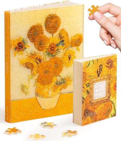 Puzzel Notitieboek - Creatief Dagboek - Vrije Tijd Ontspanning - 329 Stukjes - A5 Formaat - Zonnebloemen