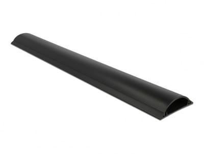 Kunststof kabelgoot half-rond met zelfklevende plakstrip - 100 x 7 cm / zwart