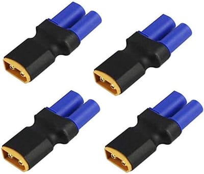 XT60 naar EC5 Adapter - Adapter XT60 EC5 - Batterij Koppelen - Geen Draad Nodig - 4 Stuks - Zwart