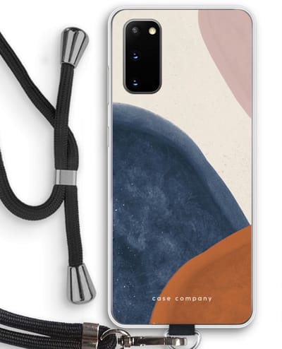 Case Company® - Hoesje met koord geschikt voor Samsung Galaxy S20 hoesje met Koord - Geo #1 - Telefoonhoesje met Zwart Koord - Bescherming aan alle Kanten en Over de Schermrand
