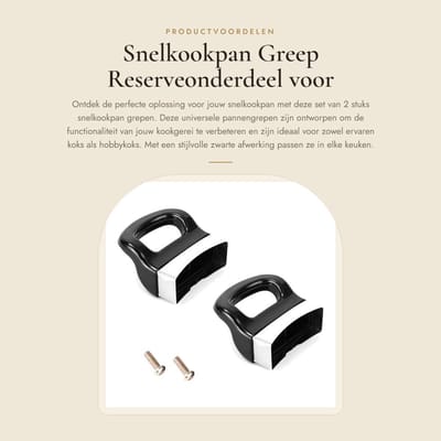 Dailygoods- Pannengreep Universeel - 2 Stuks - Reserveonderdeel - Zwart - Veiligheidsschroeven - Eenvoudige Installatie - Potgreep