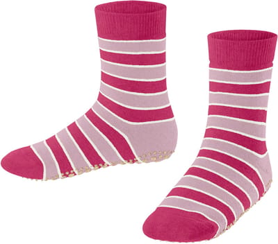 FALKE Simple Stripes met anti-slip noppen katoen huissokken kinderen purper - maat 23-26