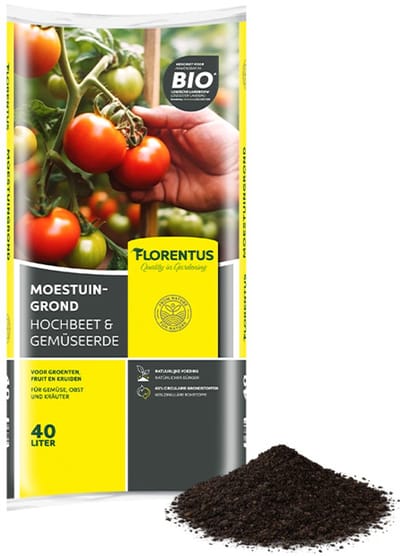 Florentus BIO Moestuingrond 40L | Biologische grond voor groente en kruiden