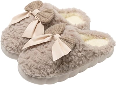 Ynkkvre - Dames Slippers - Winter Sloffen - Huisschoenen - Home Sloffen - Warme Plüschfütterung & Memory-Schaum Für Hohen Tragekomfort - 1 Paar - Für Schlafzimmer, Küche, Büro, Drinnen Und Draußen Bruin