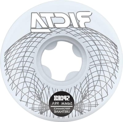 Skateboard Wielen - Wielen Set - Skaten - Wireframe Design - 54mm 99a - Wit
