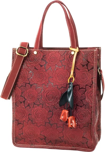 DE LAMASSU® Leren Schoudertas Dames – Shopper – Echt Leer – Grote Handtas – Crossbody – Bloemen Design – Voor Werk en Dagelijks Gebruik