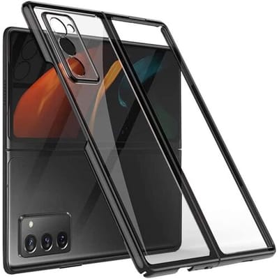 Stevig metallic hoesje zwart geschikt voor Samsung Galaxy Z Fold 4 hoesje / Galaxy Fold 4 hoesje - Robuuste case backcover in zwart uitvoering - Metallic case zwart