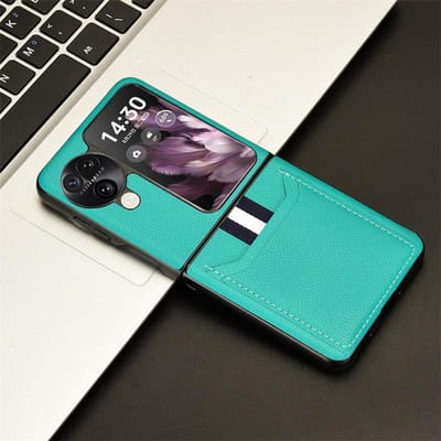 Voor OPPO Find N3 Flip N2 Flip Litchi PU echt leer buitenste kaart mobiele beschermhoes bovenste en onderste vouwscherm OPPO Find N2 Flip