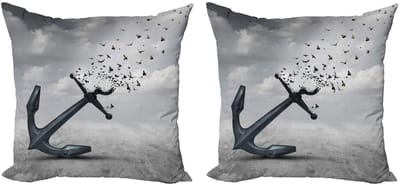 ABAKUHAUS Vogels Kussenhoezen Set – 2x 40×40 cm – Dubbelzijdig bedrukt