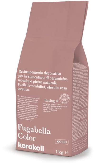 Kerakoll Fugabella Voegmiddel KK130 - Kleur 130 Bruin - 3 kg Voegmortel voor Tegels & Natuursteen - Verkrijgbaar in 50 Kleuren - Greenbuild rating 4