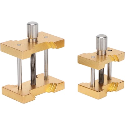 2 stuks Uurwerkhouder Aluminium Horloge Reparatie Uurwerk Vaste Basis Gereedschap Klem voor Horlogemaker beige