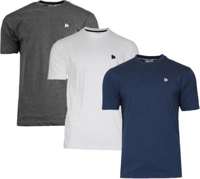 3-Pack Donnay - T-shirt (Vince) - Sportshirt - Heren - Charcoal/White/Navy (267) - maat S