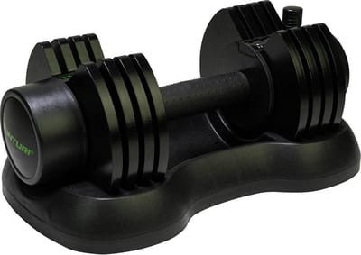 Tunturi Verstelbare Dumbel - Selector dumbbell - Halter - Verstelbaar van 2,5kg tot 12,5kg - Incl. gratis fitness app