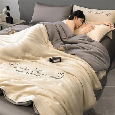 Wasbare Zomer Dekbedden IJszijde Airconditioning Dekbed Volwassenen Kinderen Dekbed Hometextiel Luxe Beddengoed Queen King Size Deken Only 2pc pillowcases