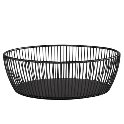 APS Broodmand - Broodkorf - Vaatwasserbestendig - Metaal - Zwart - Ovaal - Voor Horeca - 24cm x 19cm - H 8 cm