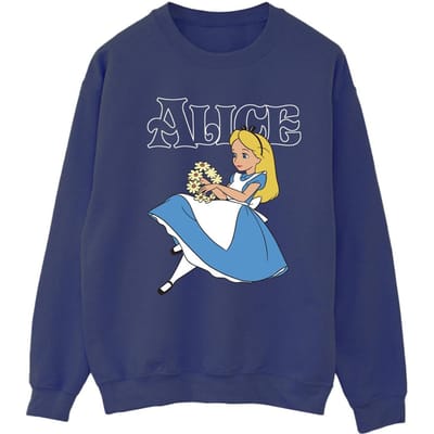 Disney Dames/Dames Alice In Wonderland Bloemen Sweatshirt (Marineblauw)