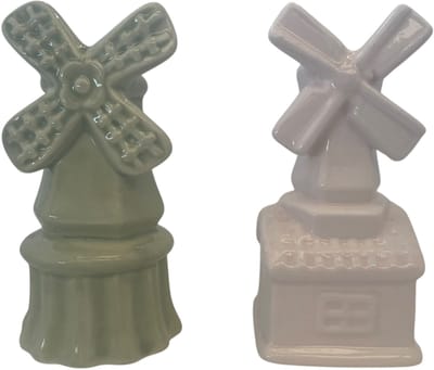 Vazen Holland molen roze, groen 9x6x13cm - Holland dutchmix vase mill