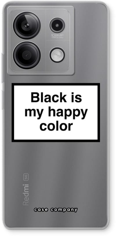 Case Company® - Hoesje geschikt voor Xiaomi Redmi Note 13 5G hoesje - Black is my happy color - Soft Cover Telefoonhoesje - Bescherming aan alle Kanten en Schermrand