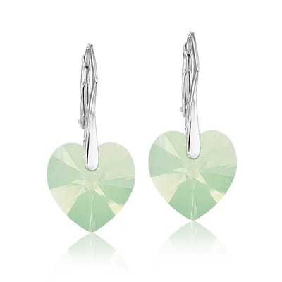 Montebello Oorbellen Noor HZ28 - Swarovski Hart - 925 Zilver Gerhod. - Ø14mm - 30mm