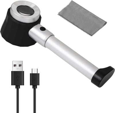 Omgoods - Handheld Vergrootglas met LED Licht en Meetlat voor Juwelen