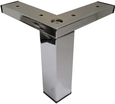Stalen meubelpoot chroom hoek 4 bij 4 cm en hoogte 15 cm - Set van 4 stuks