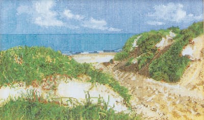 Thea Gouverneur - Borduurpakket met telpatroon - 1052A - Voorgesorteerde DMC Garens - Duinen - Aida - 20 cm x 33 cm - DIY Kit