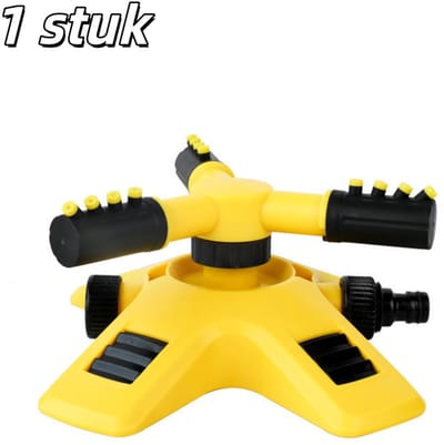 1 stuk - Sproeier - 360 graden automatische rotatie - Sproeierstraal - Irrigatie van kwekerijen - Dubbele sproeier - Geschikt voor tuinbewatering - Geel