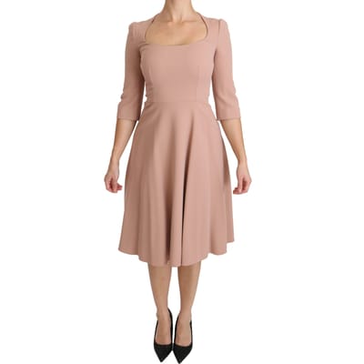 Dolce & Gabbana Roze A-lijn Jurk van viscose met 3/4 mouwen voor dames